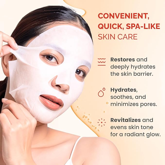 PLANTIFIQUE Korean Sheet Mask, 5 Pack - Glowing & Rejuvenating