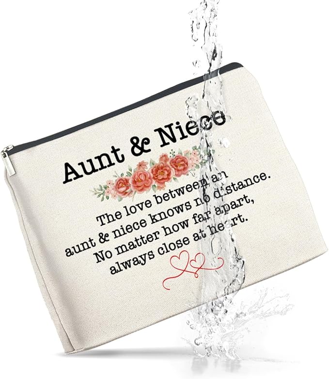 UPNEGE Aunt and Niece Gifts Makeup Bag Christmas Birthday Gifts for Aunt Niece Cosmetic Bag Zipper Makeup Pouch