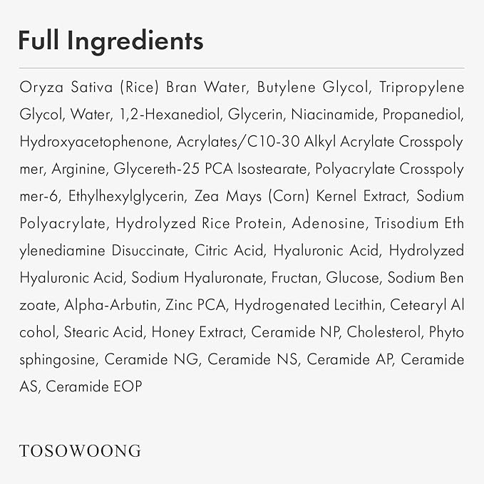 TOSOWOONG Real Rice 80% Glow Serum for Dark Spots & Dull Skin, Uneven Tone