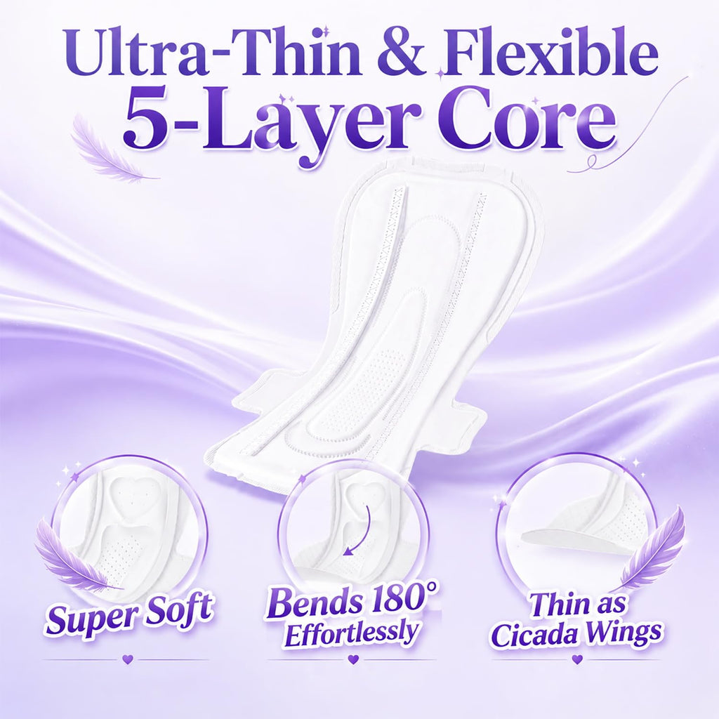 MODAL Extra Heavy XL Overnight Pads, Real Mulberry Silk,16.5 Inch, 16 ct