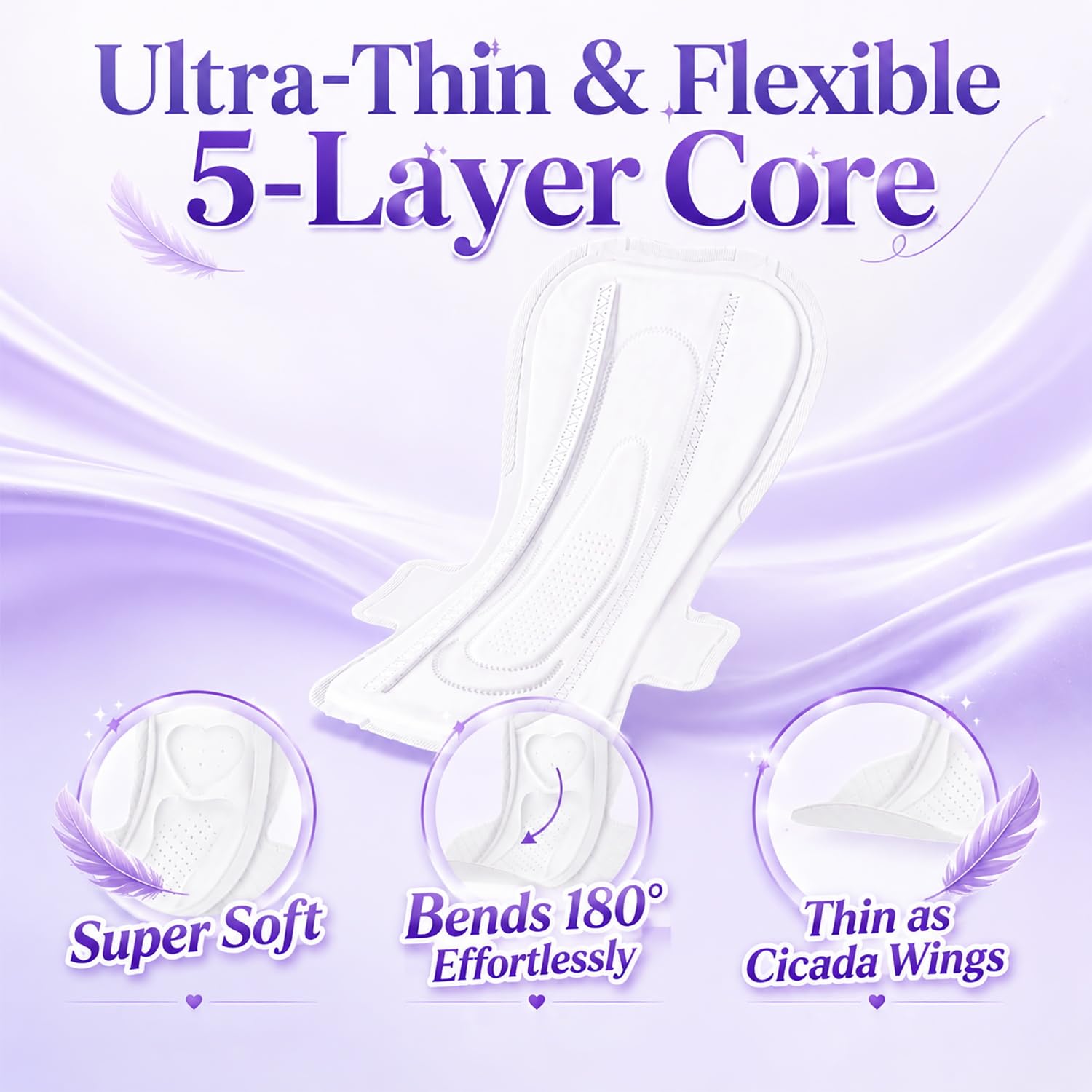 MODAL Extra Heavy XL Overnight Pads, Real Mulberry Silk,16.5 Inch, 16 ct