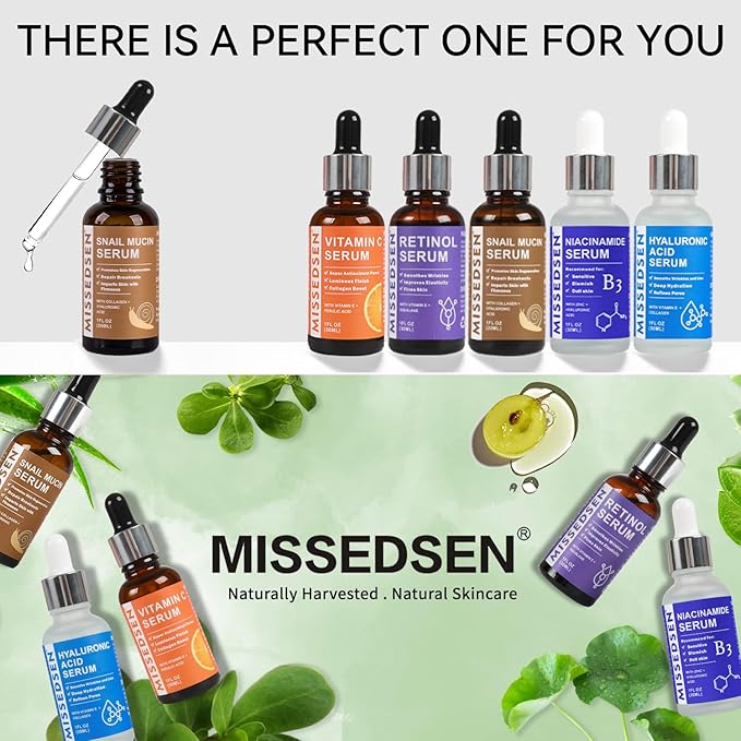 MISSEDSEN Snail Mucin Serum for Face 1 Oz