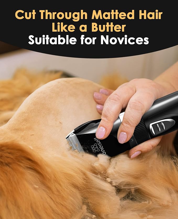 oneisall Quiet Cat Clippers for Matted & Long Hair 2-Speed Cat Grooming Kit