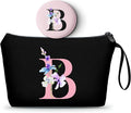 A-Z Personalized Maid Of Honor Gifts, Initial Makeup Bag with Mirror, B