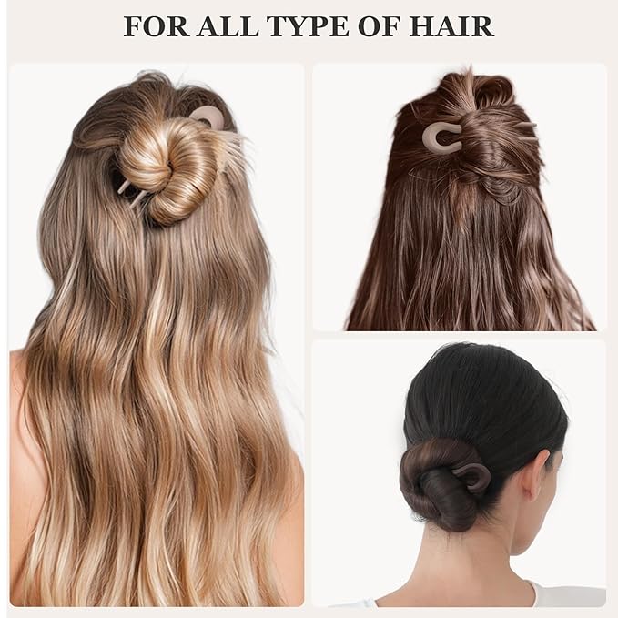 Sunolga 8PCS Prestige French Hair Pins, 5.12" Fashion French Pins Hair Styling for Women, Matte French Hairpin for Thick Fine Hair Accessories, French Twist Pin Wavy U Shaped Holiday Gifts