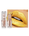 Glitter Gold Lipstick for Women, Waterproof Metallic Lipstick for Halloween