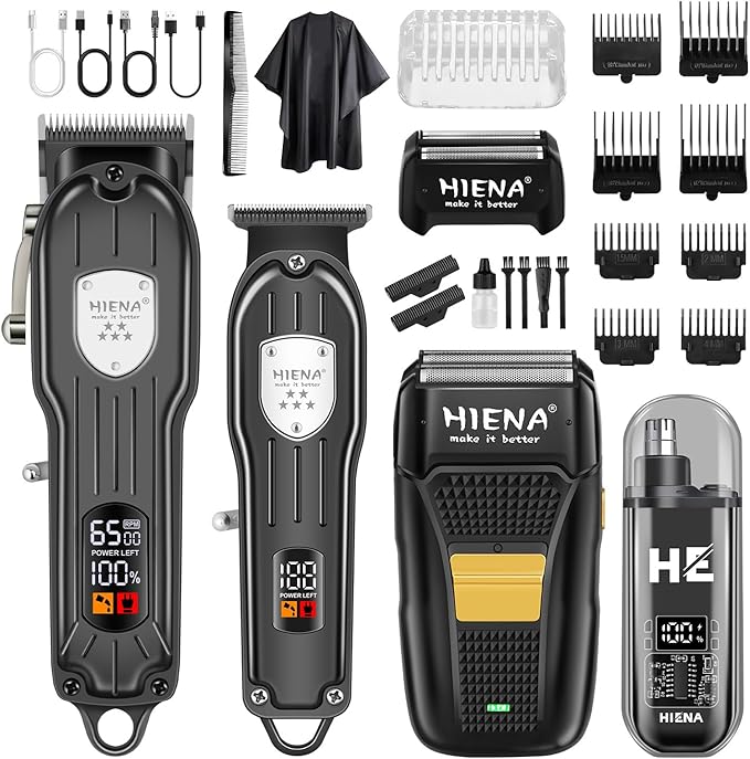 HIENA PRO Hair Clippers for Men, 4-in-1 Professional Barber Kit