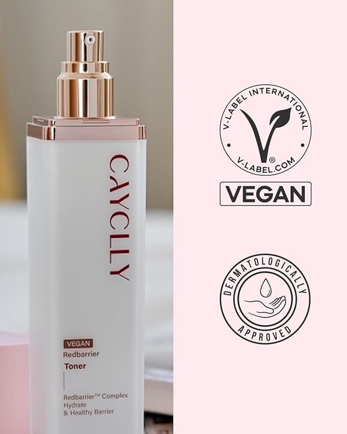 Cayclly Redbarrier Hydrating Toner | Vegan Face Toner with Peptides, Ceramide & Niacinamide for Skin Barrier Repair & Anti-Aging | Korean Skincare for Stressed, Sensitive & Dry Skin, 5.07 fl. oz.