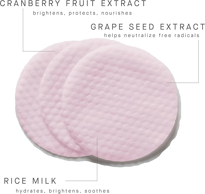 ARCONA Cranberry Triad Milky Toner Pads – Vegan Milky Toner for Face | Brightening & Hydrating Rice Toner for Face | Phyto-Nutrients & Essential Fatty Acids (45 Count)