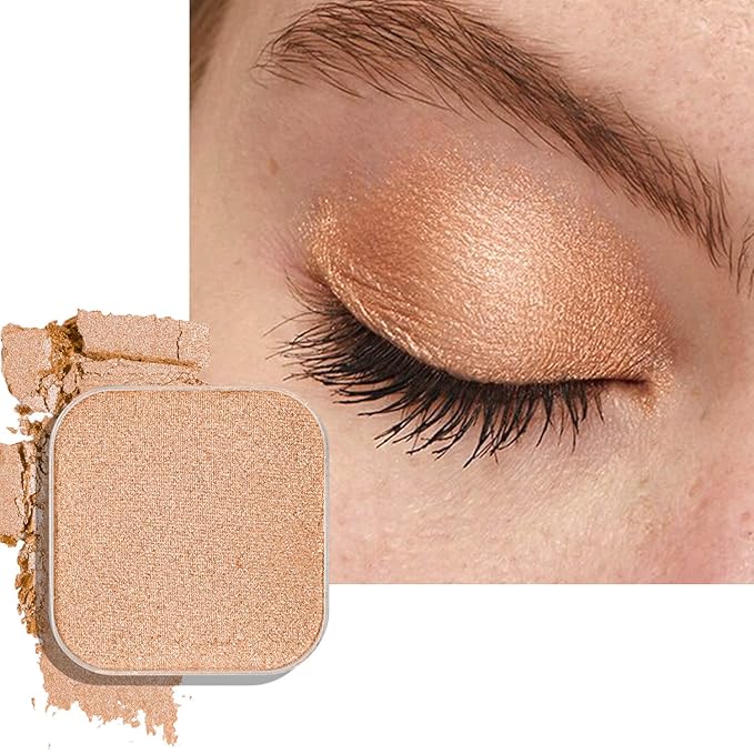 Fillwie Warm Peach Shimmer Eyeshadow Single Refill Pan - Peach Glow (Pink)