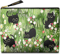 GEGEPINK Cute Makeup Bag for Purse Waterproof Cosmetic Bags for Women Funny Smooth Zipper Travel Toiletry Pouch 10X8 Inches-Black Cat Floral Makeup pouch