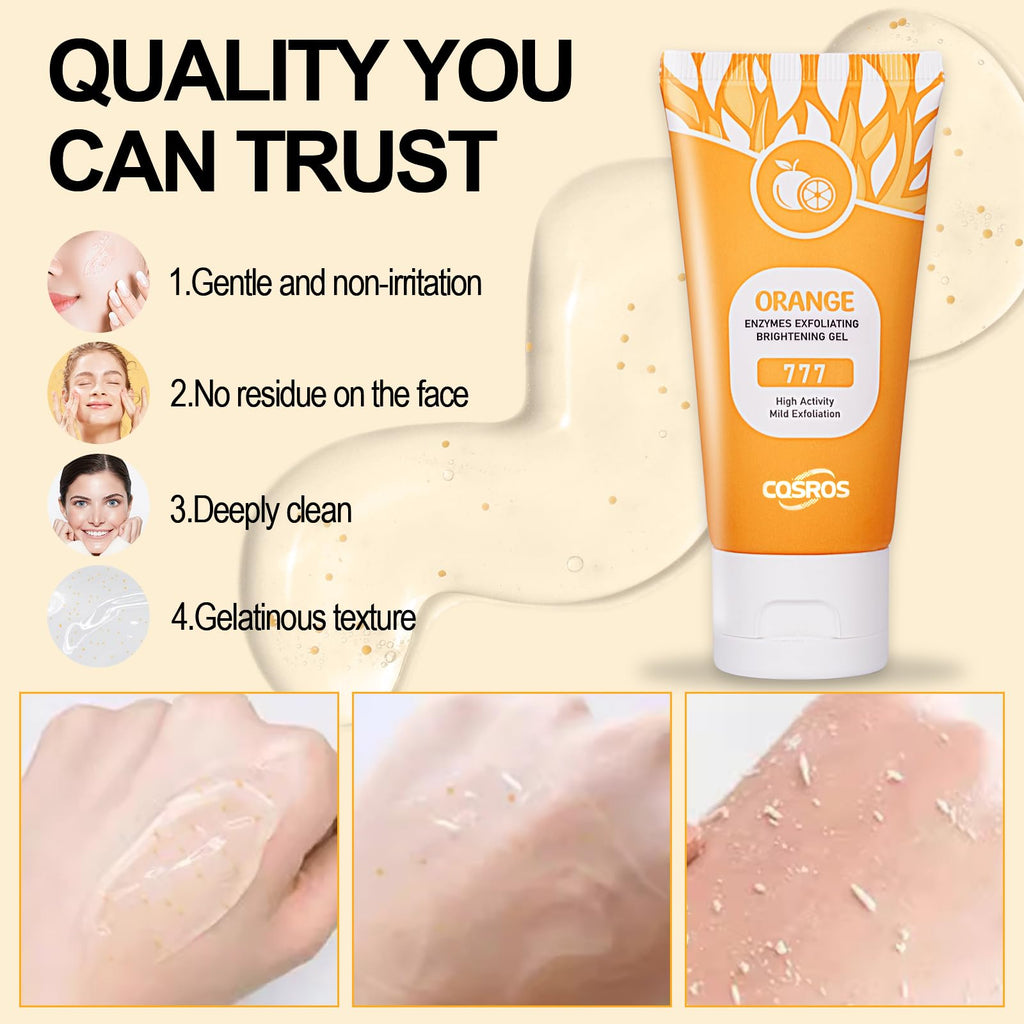 Orange Exfoliating Gel Scrub for Face and Body, Peeling Gel, Deep Clean Pores, Remove Blackheads & Moisturize Skin, for All Types Skin (1PC)