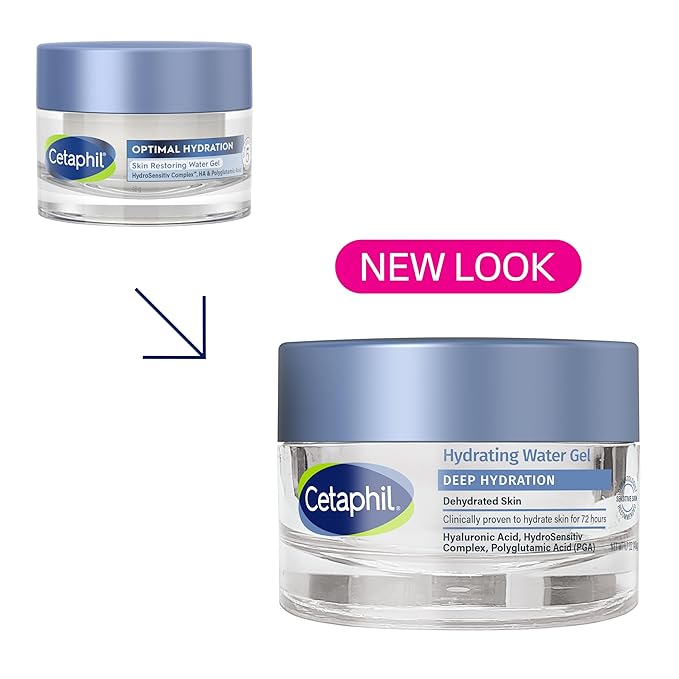 Cetaphil Deep Hydration Water Gel Face Moisturizer, Dry Skin, 1.7 oz