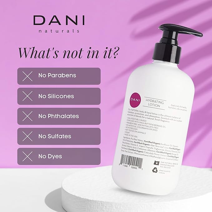 DANI Naturals Passion Fruit Body Lotion, Paraben-Free and Vegan, 12 fl oz