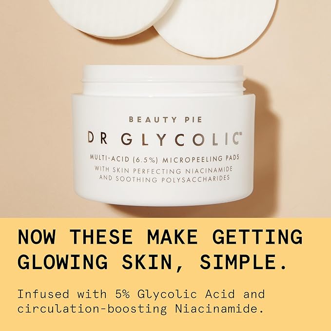 Beauty Pie Dr Glycolic Acid Micropeeling Pads | Exfoliating Pads | 50 Count