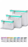 MUMI Travel Toiletry Bag Set of 3 - Clear TSA Approved, Pink