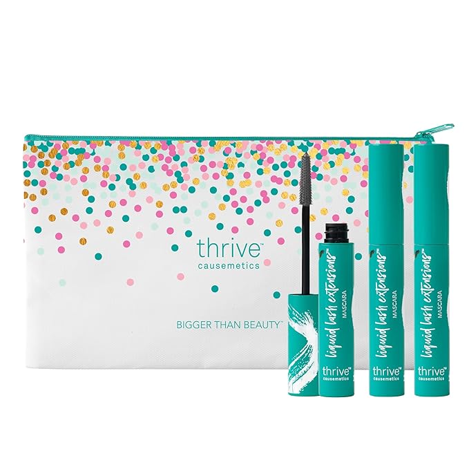 Thrive Causemetics Thrive Mascara, Liquid Lash Extensions Mascara, Tubing Mascara Lengthening, Volumizing & Curling, Smudge Proof, Washable, No Clumping or Flaking, Vegan