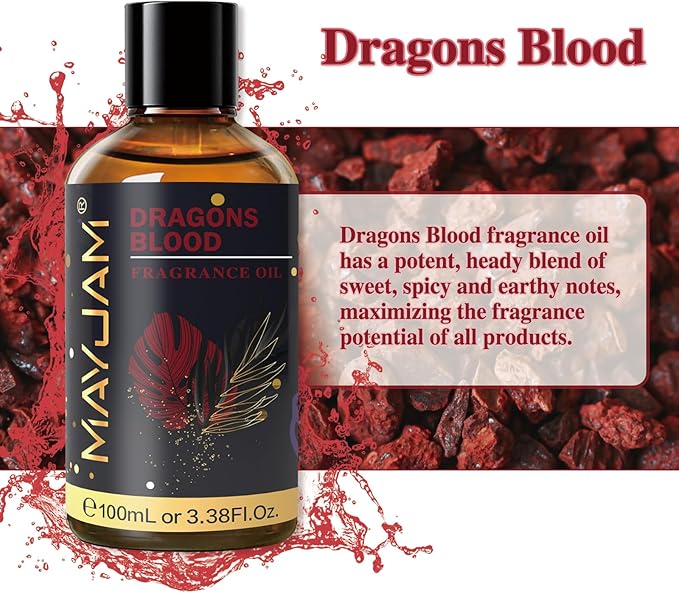 MAYJAM Dragons Blood Fragrance Oil for Diffusers for Home, 100ML/3.38FL.OZ