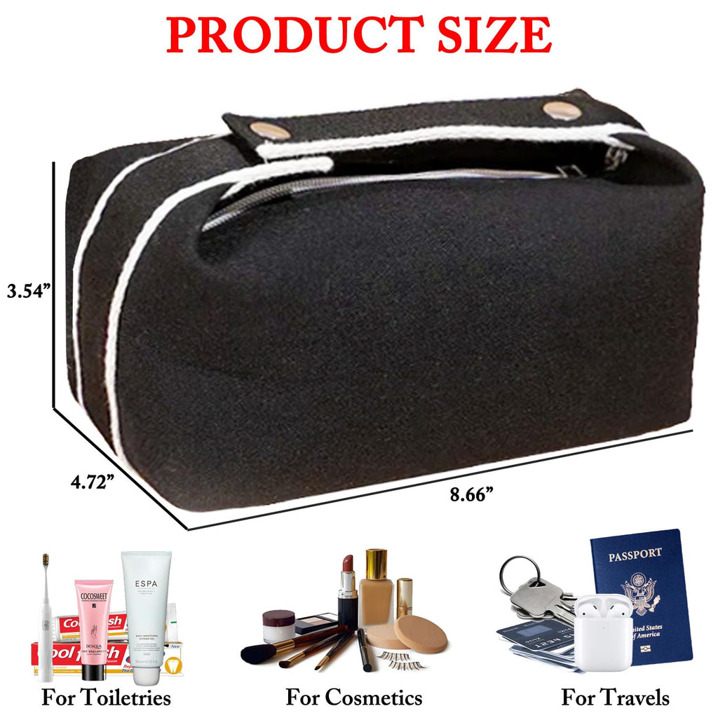Fammart Travel Makeup Bag, Waterproof Canvas Cosmetic Bag Make Up Organizer Case for Women, Large Toiletry Bag Skincare Pouch for Toiletries Accessories Brushes