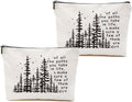 DHKG 2pcs Camping Gifts for Women Makeup Bag, Travel Essential Cosmetic Bag Camping Essentials Inspirational Gifts for Women Female Girls Sister BFF Nature Lover, Glamping Toiletry Bags