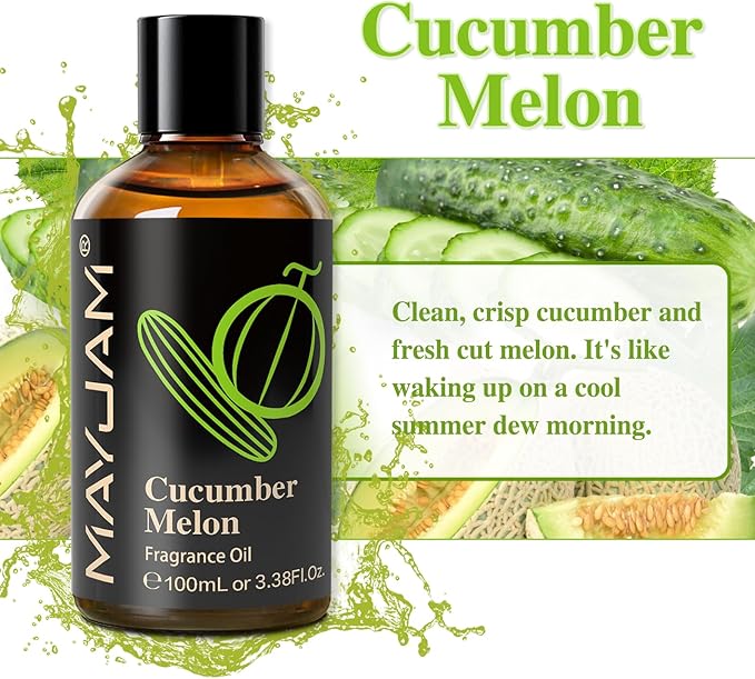 MAYJAM Cucumber Melon Fragrance Oil for Diffusers, 100ML/3.38FL.OZ