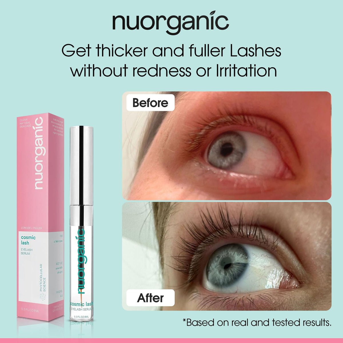 nuorganic Cosmic Lash Eyelash Growth Serum, Prostaglandin-Free, 8ml XL