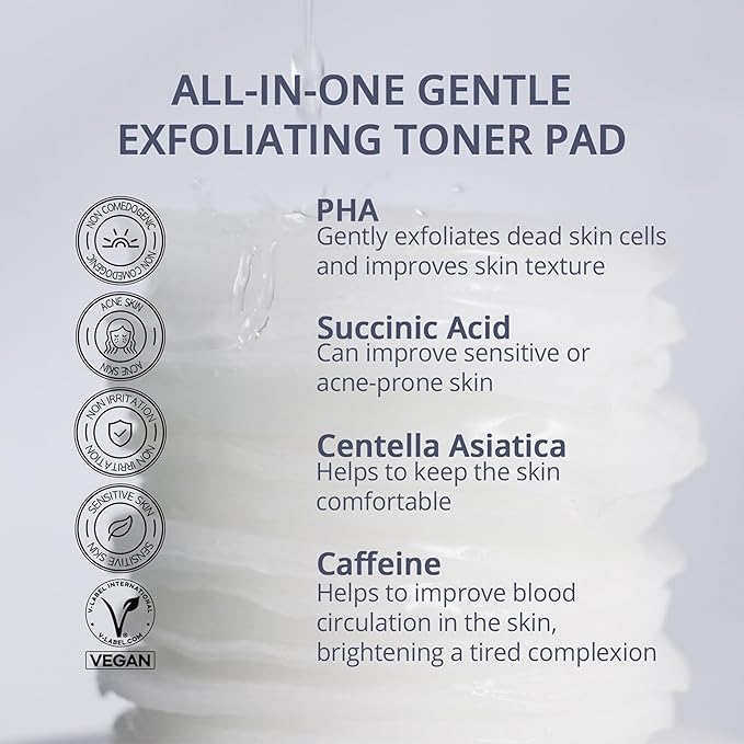 Re.SPN PHA Glass Skin Toner Pads | Succinic Acid, CICA, Vegan (7ct)