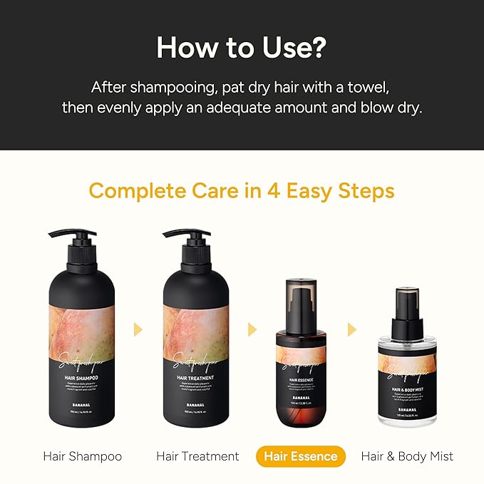 BANANAL 2-in-1 Hair Serum & Perfume Oil - Korean Hair Care, Moroccan Argan Oil & 12 Amino Acids for Dry Damaged Hair, Anti-Frizz Glass Hair Shine, Paraben-Free, Sweet Fresh Pear, 3.38 fl oz