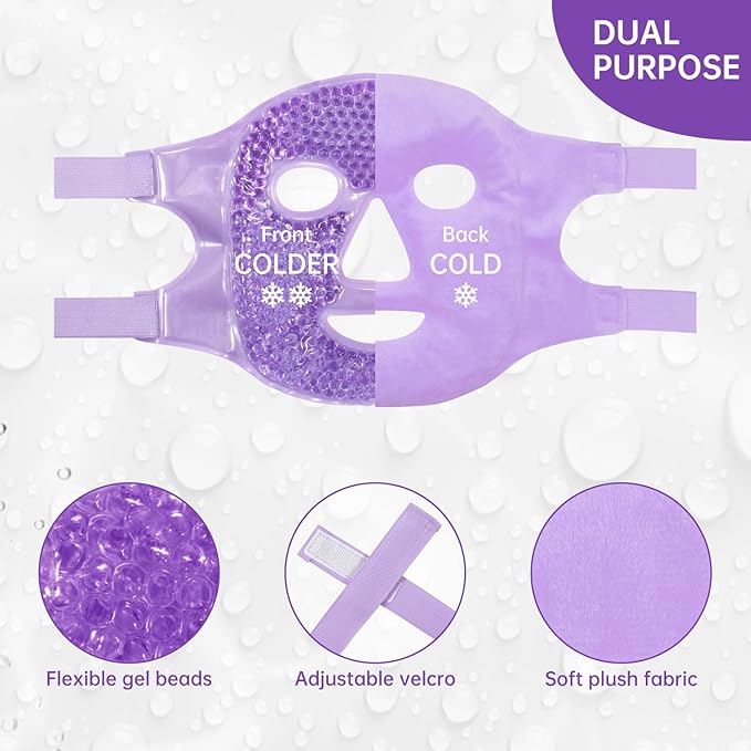 ZNÖCUETÖD Face Ice Mask Facial Ice Packs Gel Hot Cold Compress for Post Oral, Dental, Nose,Facelift Plastic Cosmetic & Laser Surgery Recovery Puffiness Swelling Dark Circles & Headaches Gift for Women