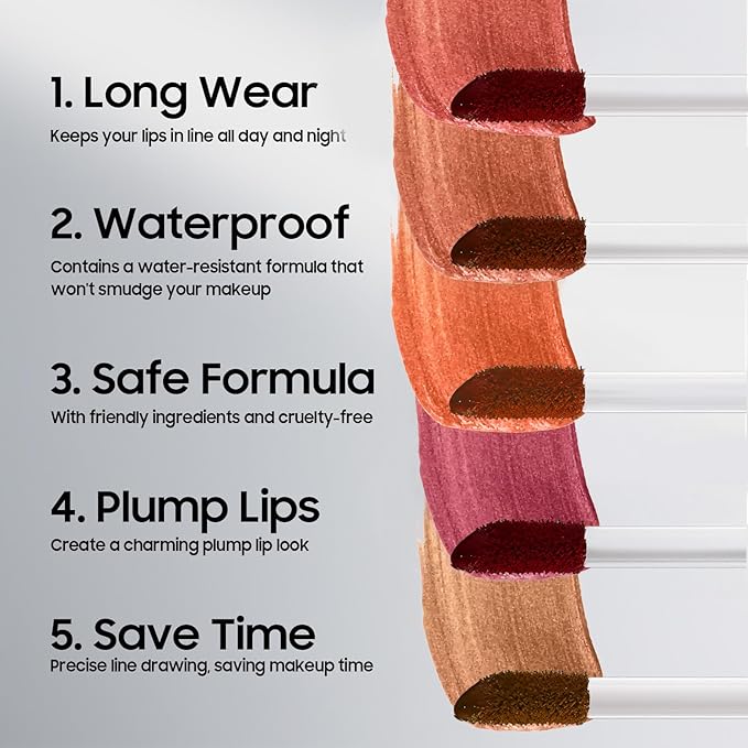 Lip Stain Peel Off - Waterproof Lip Liner, Long Lasting Transfer Proof & Smudge-Proof Lip Liner Stain Moisturizing Easy to Use Natural Lip Color (Cocoa)