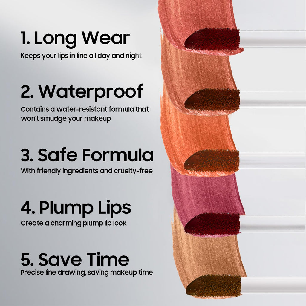 dfjdskl Moisturizing Peel Off Lip Liner Stain Smudge-Proof Long Wear Lip Color (Rose)