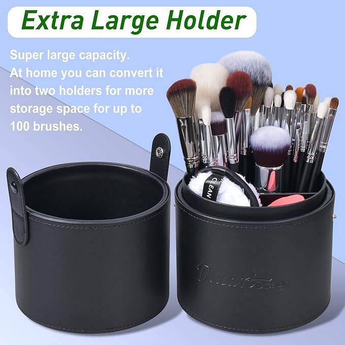 Bueart Design 34Pcs PRO Deluxe Real Goat Hair Horse Hair Makeup Brushes Set