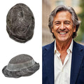 F M FACE MIRACLE NEW YORK Toupee for Men French Lace Center Mens Toupee Hairpiens Human Hair Replacement System Black Brown Blonde Gray Hair Units, 7X9
