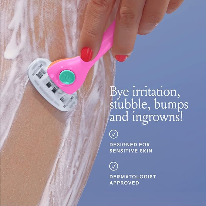 Billie Razors for Women, Malibu - 1 Handle, 4 Refills & Magnetic Holder