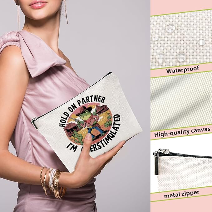 Frogs Gifts for Women Makeup Bag, Frog Gifts Western Stuff Cosmetic Bag