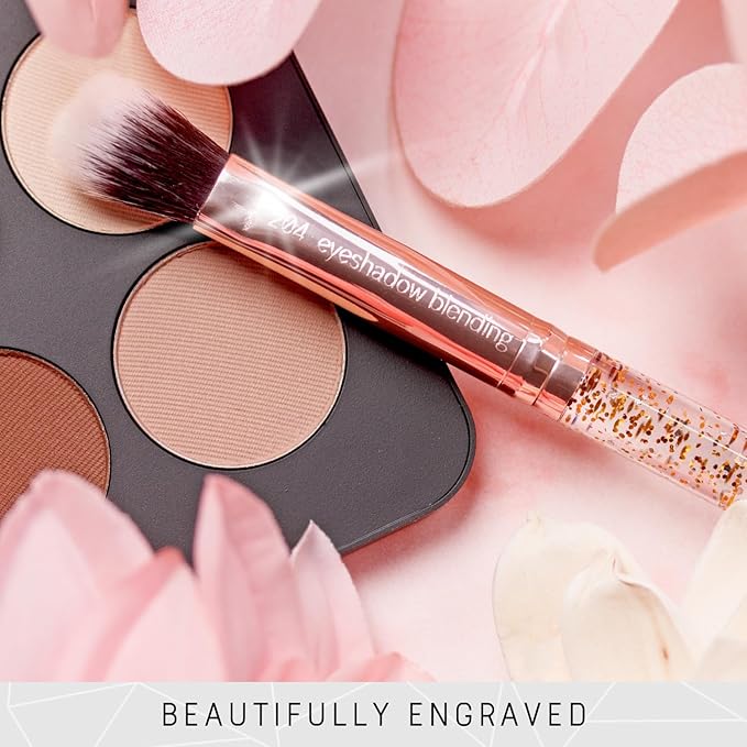 Niré Beauty Glitter Makeup Brush Set, 15 Piece, Rose Gold