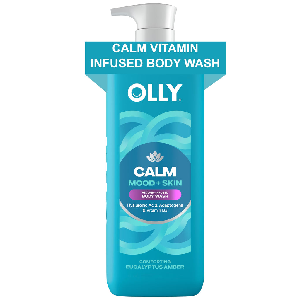 OLLY Calm Body Wash Eucalyptus Amber 17oz with Hyaluronic Acid