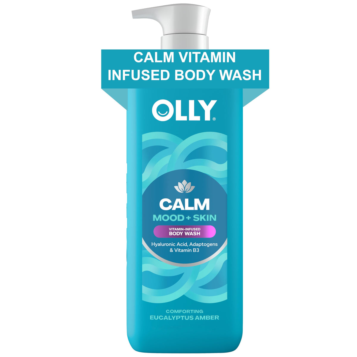 OLLY Calm Body Wash Eucalyptus Amber 17oz with Hyaluronic Acid