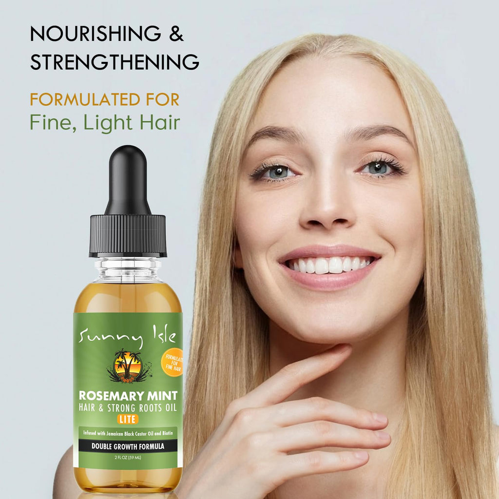 Sunny Isle Rosemary Mint Hair & Strong Roots Oil Lite 2oz