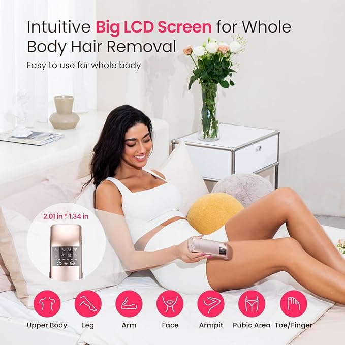 IPL Laser Hair Removal for Women and Men, 25J Triple-Pulse Permanent Hair Removal Device for Ingrown Hair, 37°F Painless Sapphire Ice Cooling Hair Removal for Legs, Armpits, Face, Bikini, Underarms