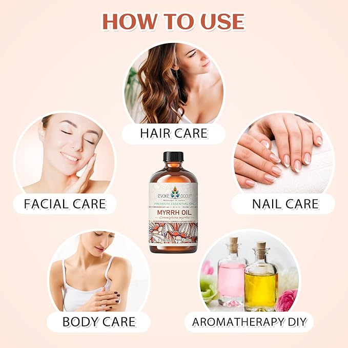 EVOKE OCCU Myrrh Essential Oil for Skin, Massage & Diffuser