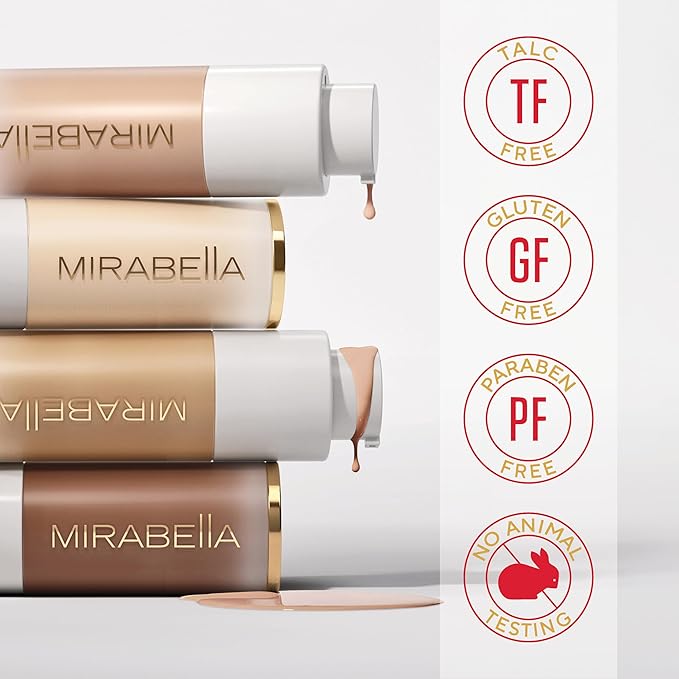 MIRABELLA - Invincible for All HD Liquid Foundation, Moisturizing Face Products for All Skin Types, Full-Coverage Lightweight Foundation Makeup, Moisturizing & Hydrating Beauty Care, Medium M150