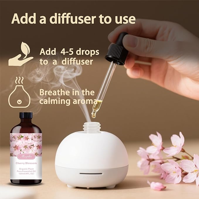 MLYNKL Cherry Blossom Essential Oil,Cherry Blossom Oil for Massage,4 fl oz