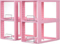 Vtopmart 4 Pack Large Stackable Storage Drawers, Pink