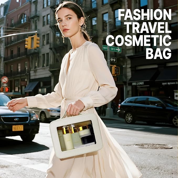 FASAOH Clear Makeup Bag with Mini Cosmetic Bags,Travel Toiletry Bag for Women,Portable Cosmetic Bag Case, Transparent Waterproof Cosmetic Organizer Storage Bag for Women Men