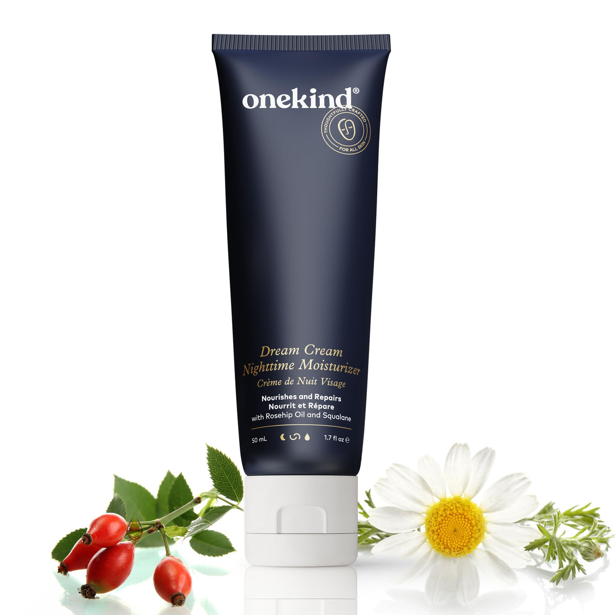 Onekind Night Moisturizer for Face, Hydrating Dream Cream for Wrinkles, Night Cream for Women Anti Aging with Squalane, Rosehip & Shea Butter for Dry & Sensitive Skin – 1.7 oz