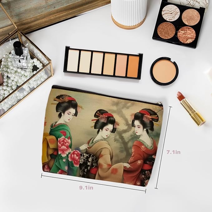 Wenboco Japanese style Woman Makeup Bag, Large Capacity Travel Makeup Case Cosmetic Bags for Women, Portable Pouch Purse Travel Essentials Toiletries Accessories, Christmas Birthday Gifts for Women