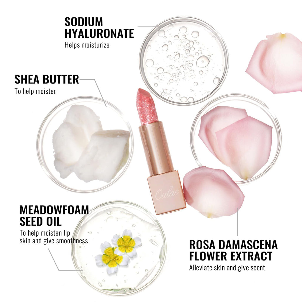Oulac Moisture Rose Lipstick - High Shine Shimmery Finish, Super Creamy Texture, Medium to High Coverage - Gluten Free, PG14 La Vie en Rose
