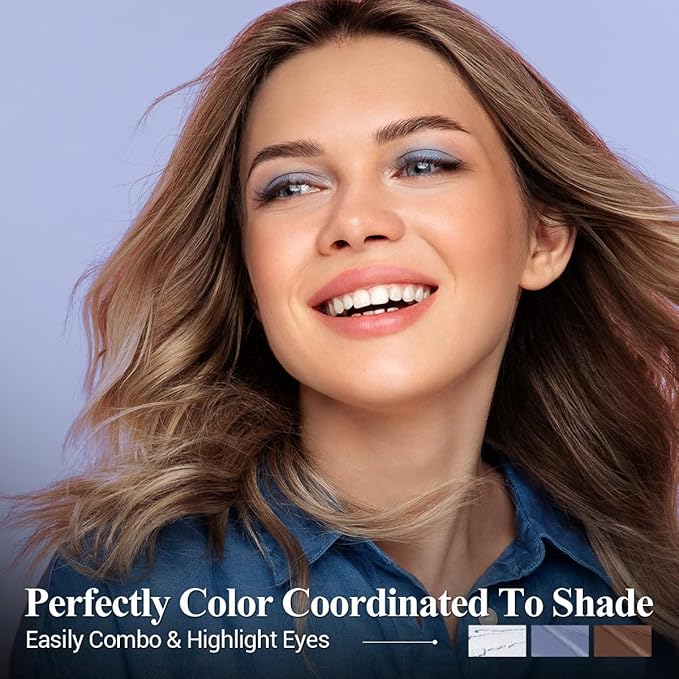 LUXAZA PRO 6 PCS Makeup Sticks Cream Blendable Contour Blush Highlight Full Face Makeup, Cool Blue Shimmer Matte Eye Shadow Vegan Multi-use Stick with Brush Waterproof Long Lasting Party Smokey Eyes