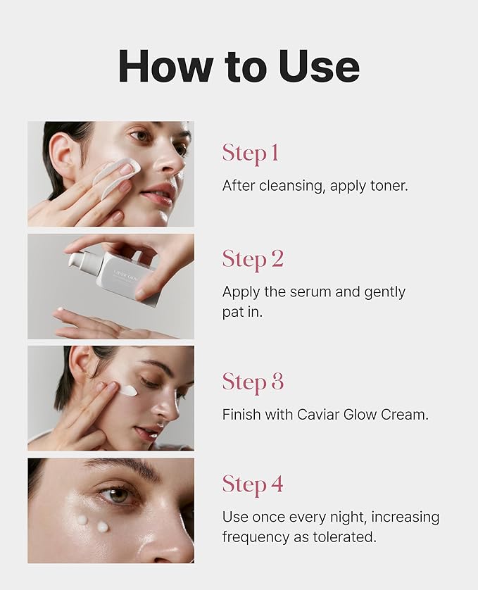 Caviar Glow Smoothing Serum, korean Retinol Serum for Anti Aging Care